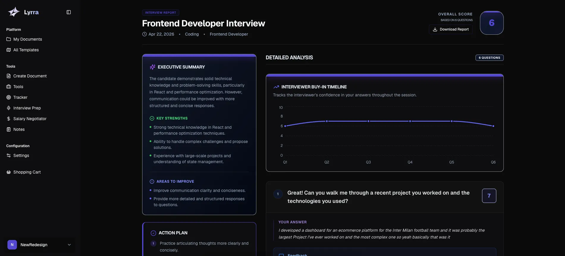 Image of the feedback page
